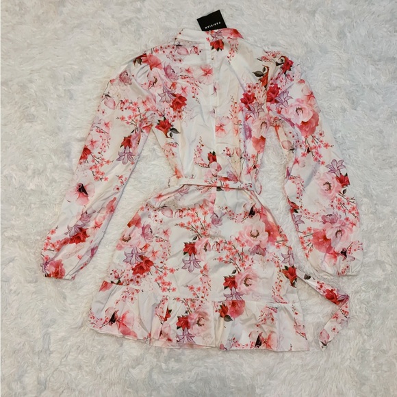 NEW Parisian Pink Floral Cherry Blossom Mini Dress - Picture 11 of 11